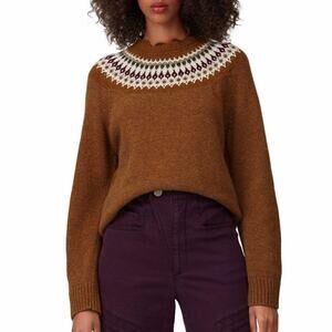 Sea New York Novelty Fair Isle wool blend sweater brown - M
